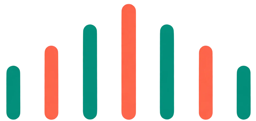 Minimalist Teal and Coral Equalizer Bars